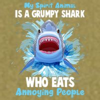 Funny My Spirit Animal Is A Grumpy Shark Garment-Dyed Women's Muscle Tee