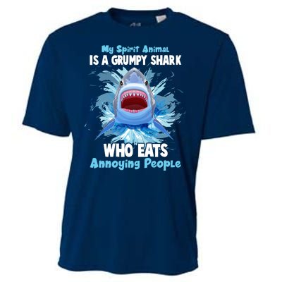 Funny My Spirit Animal Is A Grumpy Shark Cooling Performance Crew T-Shirt