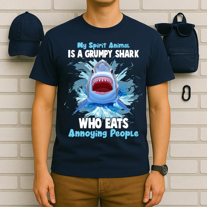 Funny My Spirit Animal Is A Grumpy Shark T-Shirt