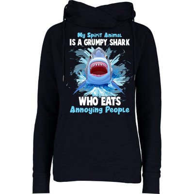 Funny My Spirit Animal Is A Grumpy Shark Womens Funnel Neck Pullover Hood