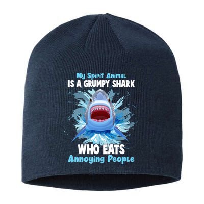 Funny My Spirit Animal Is A Grumpy Shark Sustainable Beanie