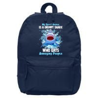 Funny My Spirit Animal Is A Grumpy Shark 16 in Basic Backpack
