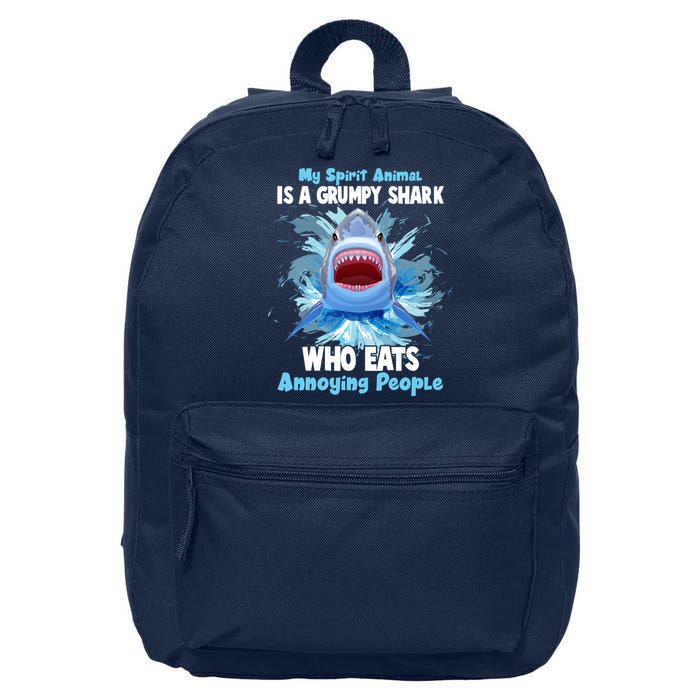 Funny My Spirit Animal Is A Grumpy Shark 16 in Basic Backpack