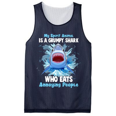 Funny My Spirit Animal Is A Grumpy Shark Mesh Reversible Basketball Jersey Tank