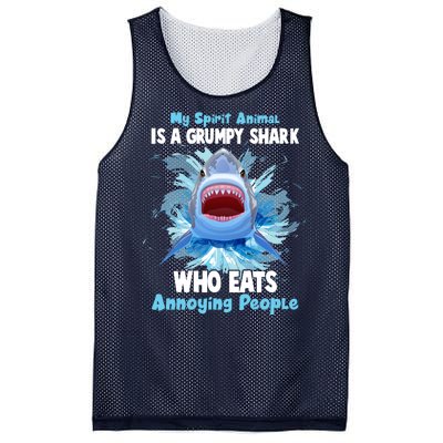 Funny My Spirit Animal Is A Grumpy Shark Mesh Reversible Basketball Jersey Tank