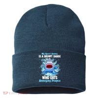Funny My Spirit Animal Is A Grumpy Shark Sustainable Knit Beanie