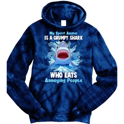 Funny My Spirit Animal Is A Grumpy Shark Tie Dye Hoodie