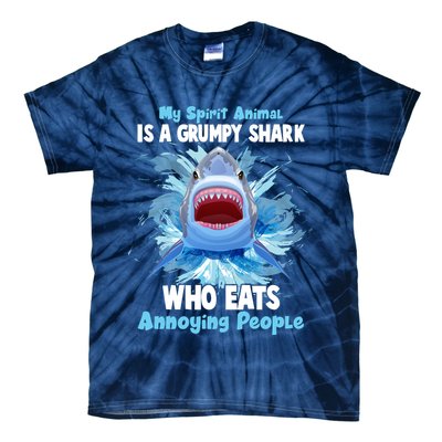 Funny My Spirit Animal Is A Grumpy Shark Tie-Dye T-Shirt