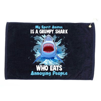 Funny My Spirit Animal Is A Grumpy Shark Grommeted Golf Towel