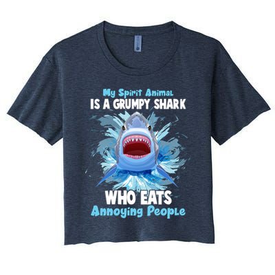 Funny My Spirit Animal Is A Grumpy Shark Crop Top