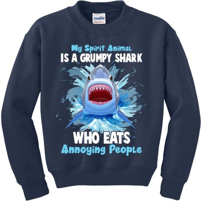 Funny My Spirit Animal Is A Grumpy Shark Kids Sweatshirt