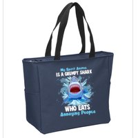 Funny My Spirit Animal Is A Grumpy Shark Zip Tote Bag