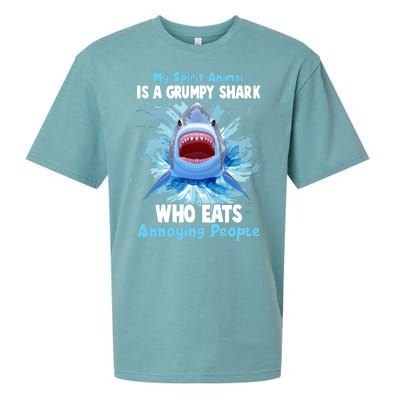 Funny My Spirit Animal Is A Grumpy Shark Sueded Cloud Jersey T-Shirt