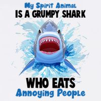 Funny My Spirit Animal Is A Grumpy Shark Garment-Dyed Sweatshirt