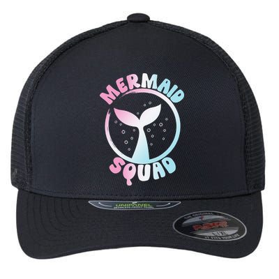 Funny Mermaid Squad Swimming Mermaid Flexfit Unipanel Trucker Cap