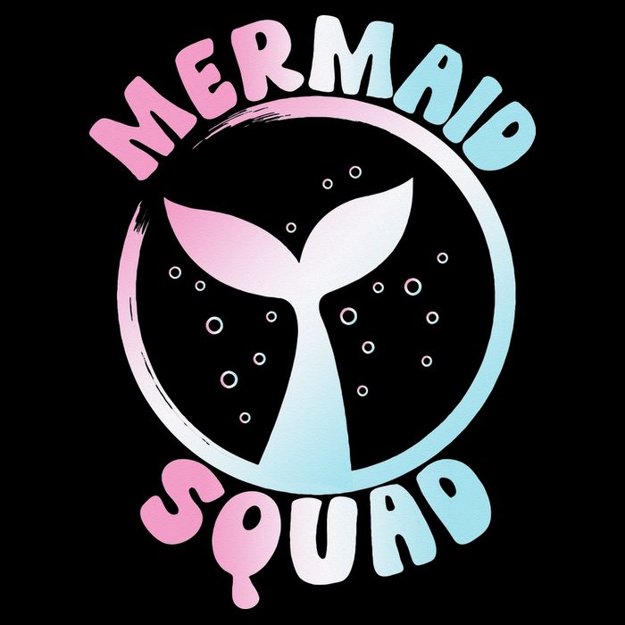 Funny Mermaid Squad Swimming Mermaid Cooling Performance Crew T-Shirt