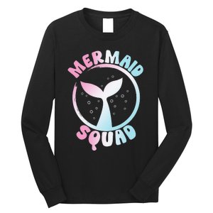 Funny Mermaid Squad Swimming Mermaid Long Sleeve Shirt