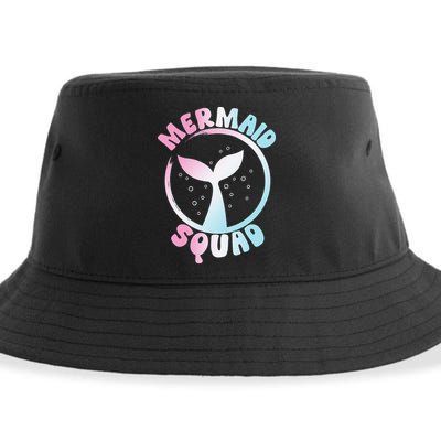Funny Mermaid Squad Swimming Mermaid Sustainable Bucket Hat