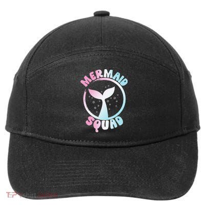 Funny Mermaid Squad Swimming Mermaid 7-Panel Snapback Hat