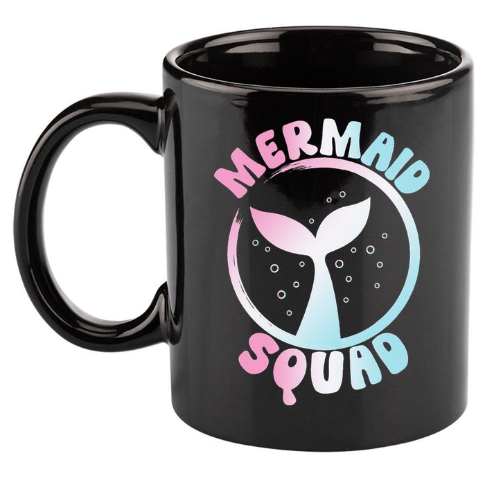 Funny Mermaid Squad Swimming Mermaid 11oz C Handle Ceramic Mug