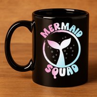 Funny Mermaid Squad Swimming Mermaid 11oz C Handle Ceramic Mug