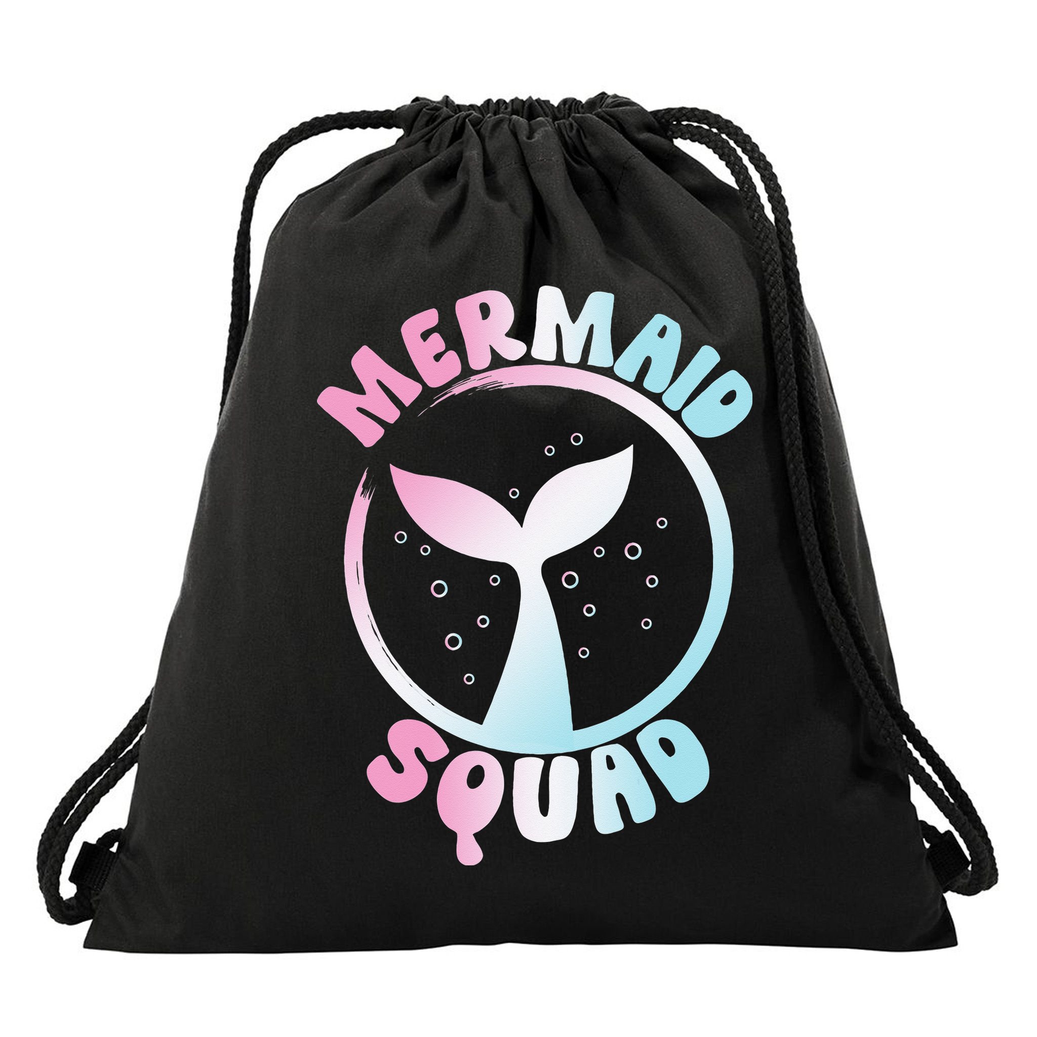 Funny Mermaid Squad Swimming Mermaid Drawstring Bag