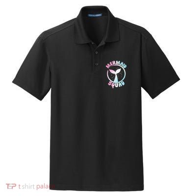 Funny Mermaid Squad Swimming Mermaid Dry Zone Grid Polo