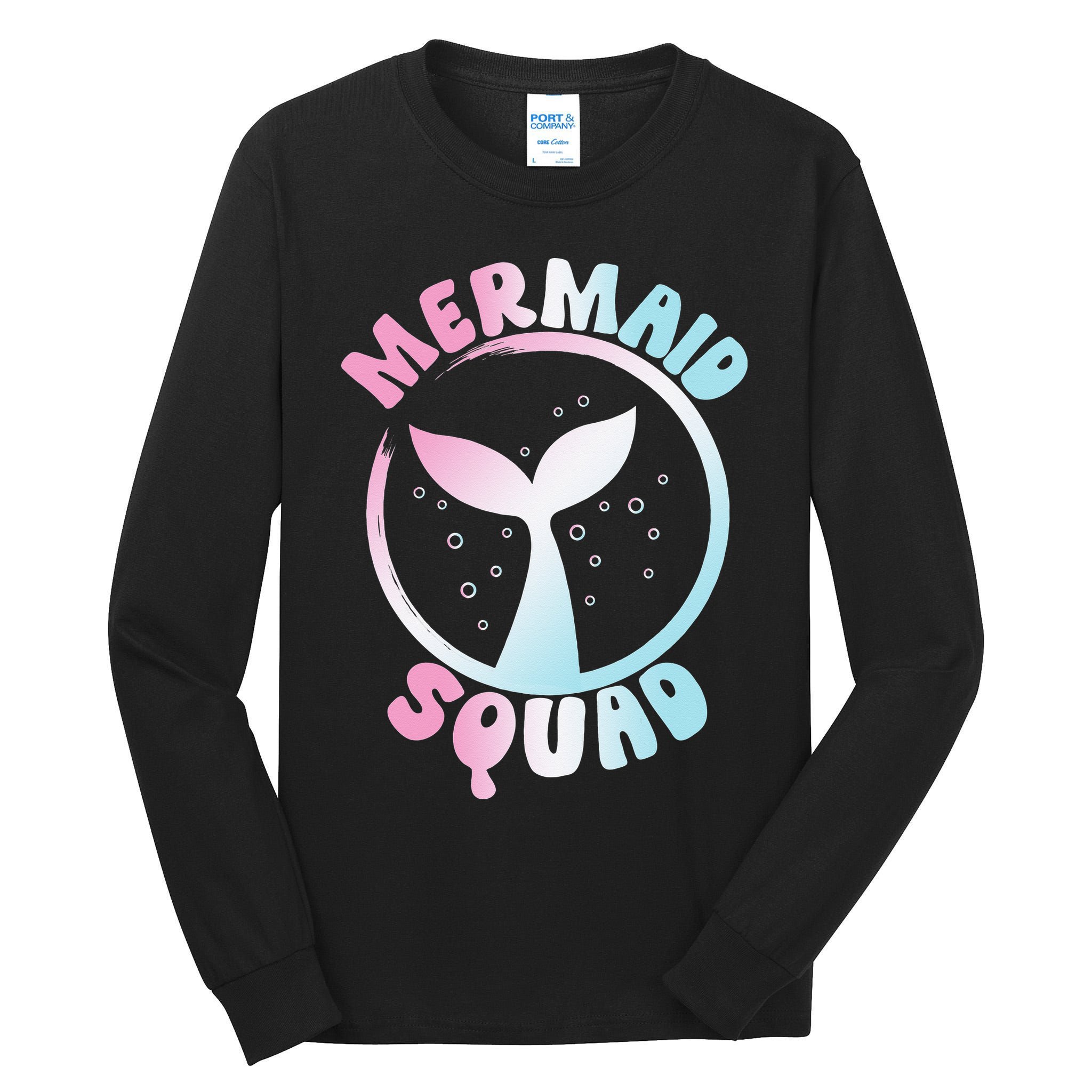 Funny Mermaid Squad Swimming Mermaid Tall Long Sleeve T-Shirt