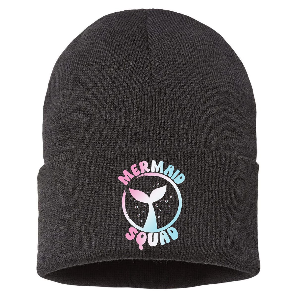 Funny Mermaid Squad Swimming Mermaid Sustainable Knit Beanie