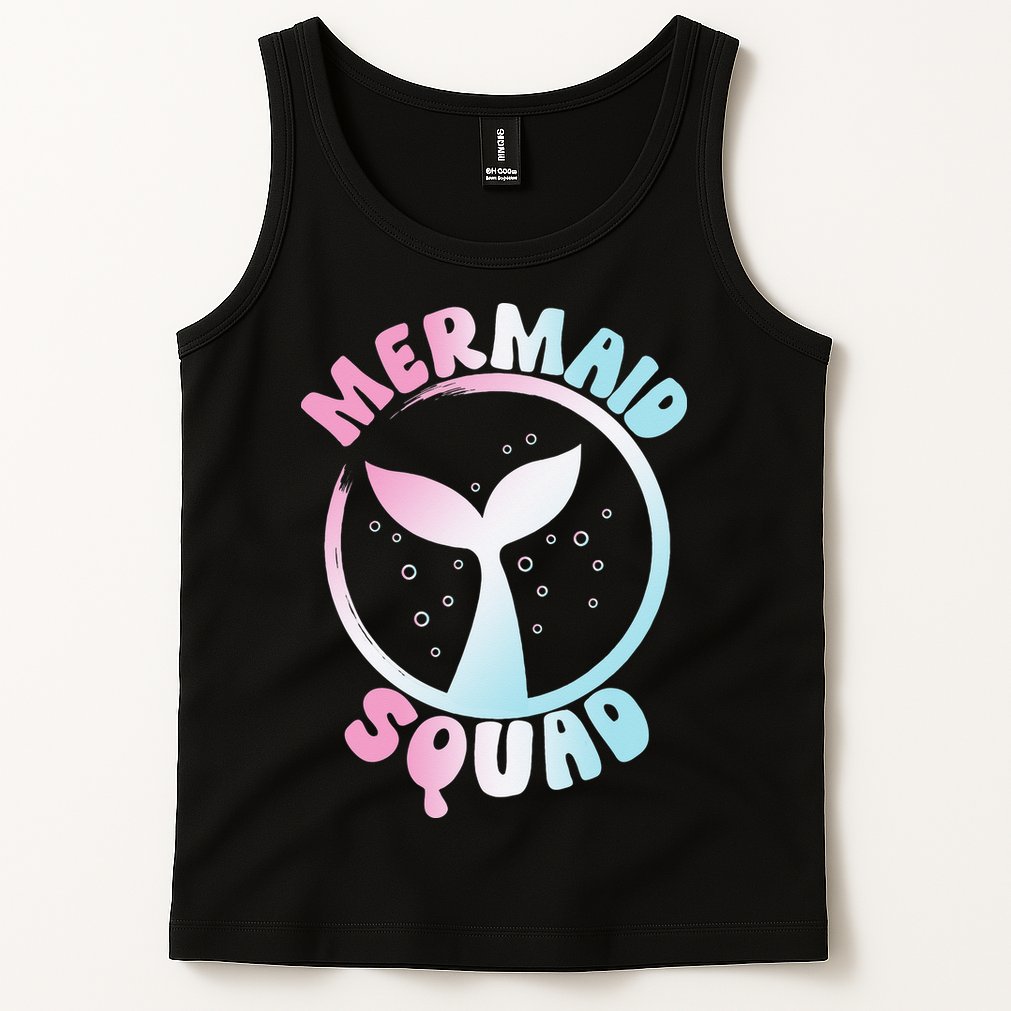 Funny Mermaid Squad Swimming Mermaid Tank Top