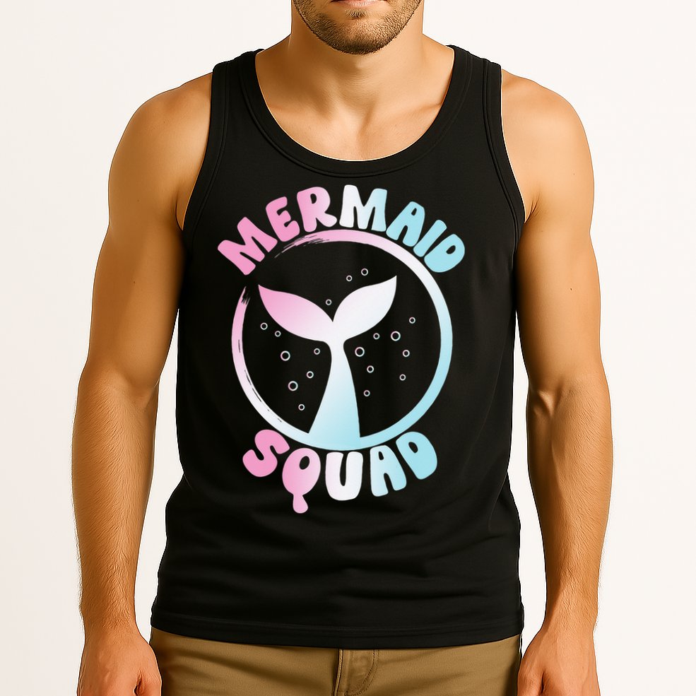 Funny Mermaid Squad Swimming Mermaid Tank Top