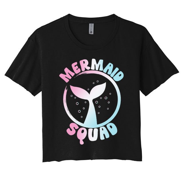 Funny Mermaid Squad Swimming Mermaid Crop Top