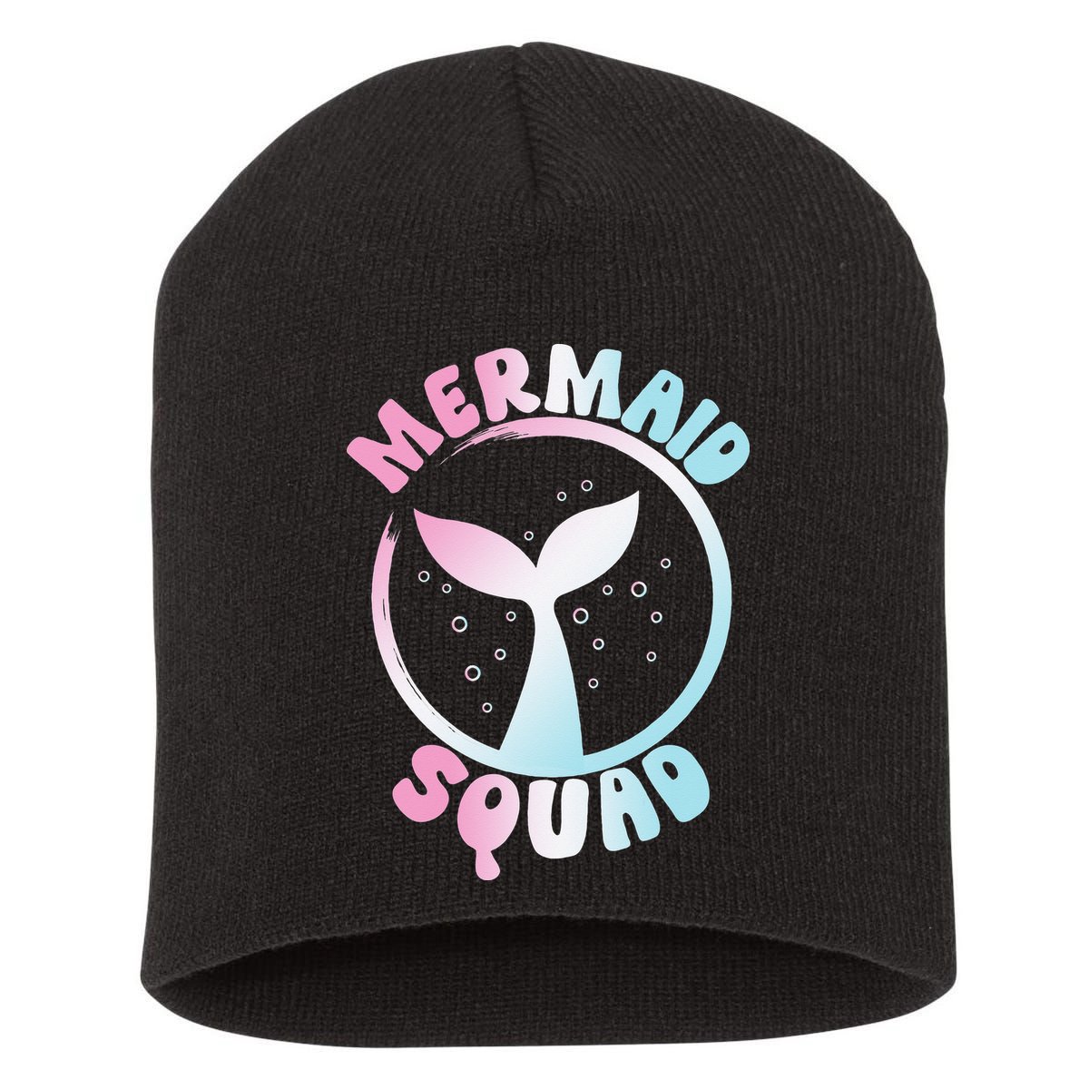 Funny Mermaid Squad Swimming Mermaid Short Acrylic Beanie