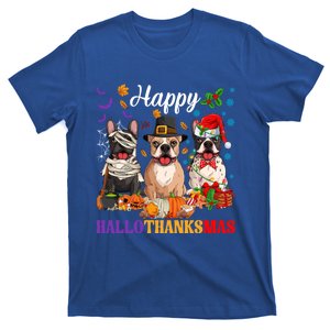 Funny Mummy Santa English Bulldog Dog Happy Hallothanksmas Funny Gift T-Shirt