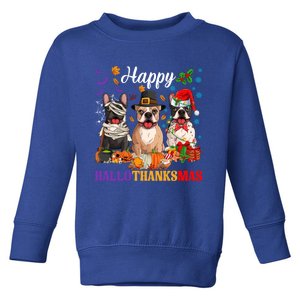 Funny Mummy Santa English Bulldog Dog Happy Hallothanksmas Funny Gift Toddler Sweatshirt