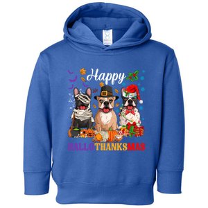 Funny Mummy Santa English Bulldog Dog Happy Hallothanksmas Funny Gift Toddler Hoodie