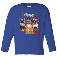 Funny Mummy Santa English Bulldog Dog Happy Hallothanksmas Funny Gift Toddler Long Sleeve Shirt