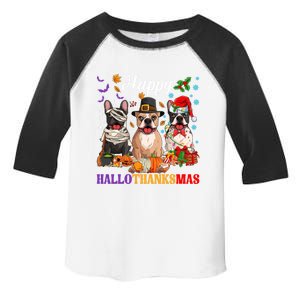 Funny Mummy Santa English Bulldog Dog Happy Hallothanksmas Funny Gift Toddler Fine Jersey T-Shirt