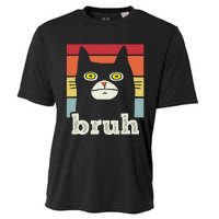 Funny Meme Saying Bruh With Cat Greetings Cooling Performance Crew T-Shirt