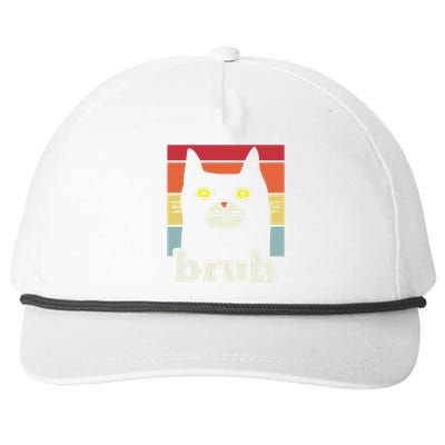 Funny Meme Saying Bruh With Cat Greetings Snapback Five-Panel Rope Hat