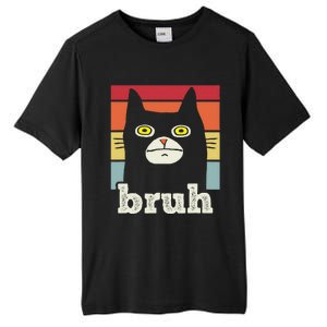 Funny Meme Saying Bruh With Cat Greetings Tall Fusion ChromaSoft Performance T-Shirt