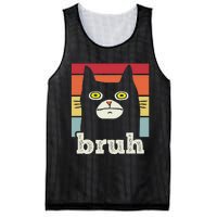 Funny Meme Saying Bruh With Cat Greetings Mesh Reversible Basketball Jersey Tank