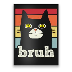 Funny Meme Saying Bruh With Cat Greetings Poster