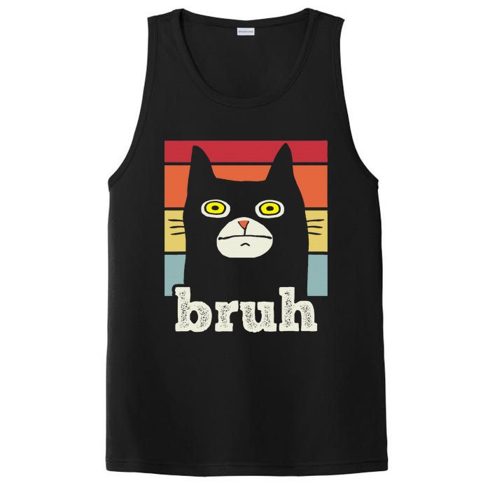 Funny Meme Saying Bruh With Cat Greetings PosiCharge Competitor Tank