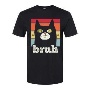 Funny Meme Saying Bruh With Cat Greetings Softstyle CVC T-Shirt