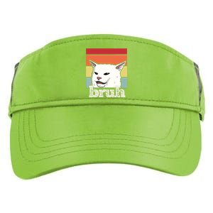 Funny Meme Saying Bruh With Cat Greetings Adult Drive Performance Visor