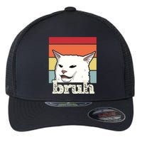 Funny Meme Saying Bruh With Cat Greetings Flexfit Unipanel Trucker Cap