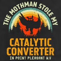 Funny Mothman Stole My Catalytic Converter Mothman Cryptid 7 Panel Mesh Trucker Snapback Hat