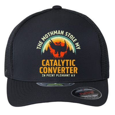 Funny Mothman Stole My Catalytic Converter Mothman Cryptid Flexfit Unipanel Trucker Cap