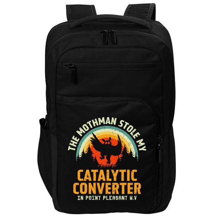 Funny Mothman Stole My Catalytic Converter Mothman Cryptid Impact Tech Backpack
